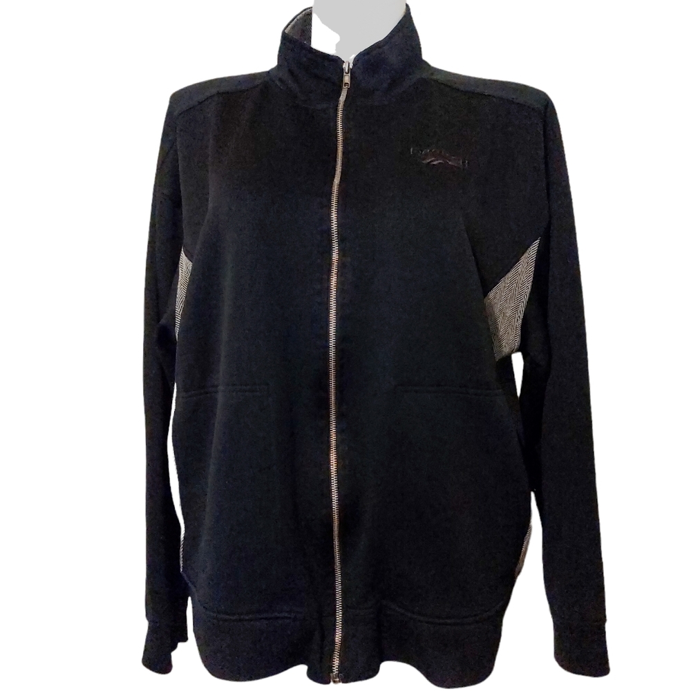 Reebok Men's 2XL Black Colorblock Zip Up Fashion Plus Size Sweater